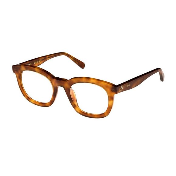 NEW CL50004I 053 CELINE EYEGLASSES WOMEN ROUND HAVANA EYEWEAR - Picture 1 of 3